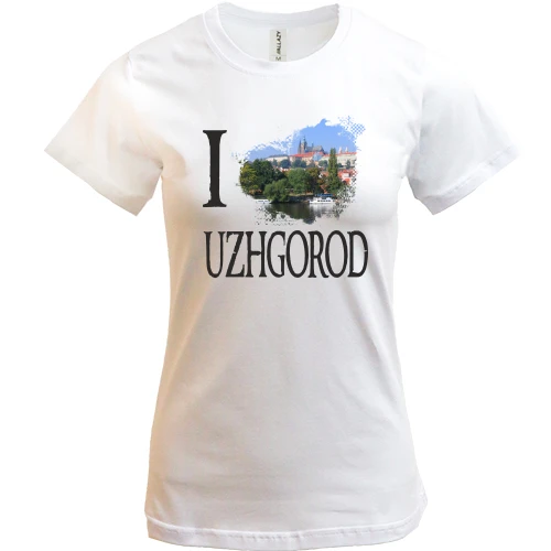 Жіноча футболка, Білий, Я люблю Ужгород