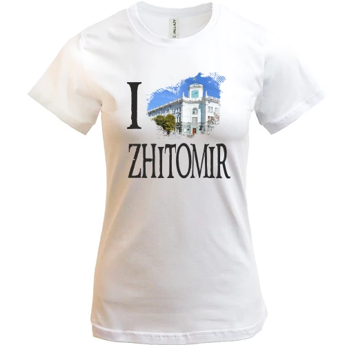 Женская футболка, белый, Я люблю Житомир