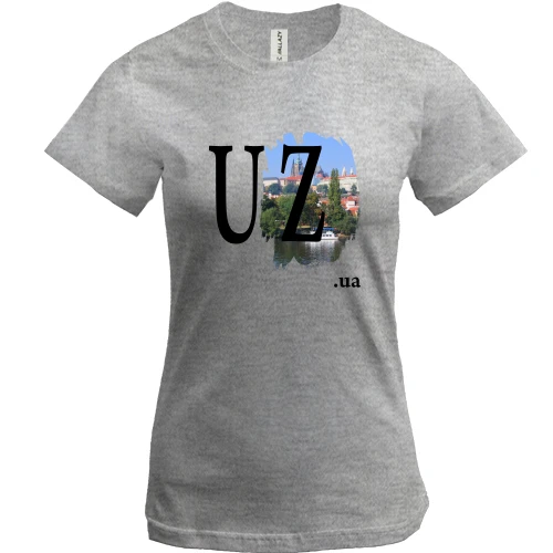 Жіноча футболка, сірий меланж, uz.ua (Ужгород)