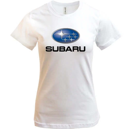 Женская футболка, белый, с лого Subaru
