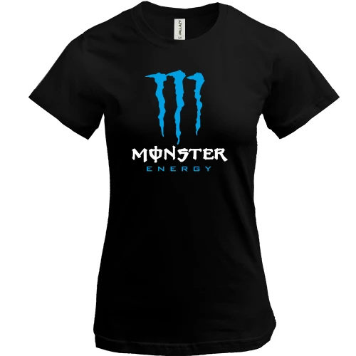 Жіноча футболка, Чорний, Monster energy (blue)