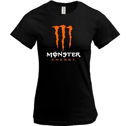 Женская футболка, черный, Monster energy (orange)