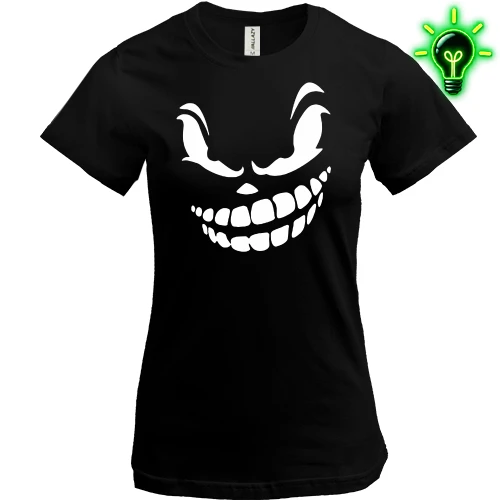 Женская футболка, Черный, Angry smile