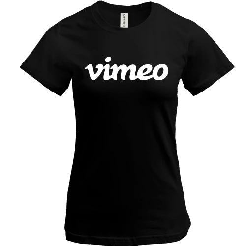 Женская футболка, Черный, "vimeo"