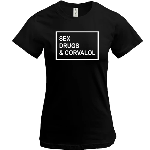 Жіноча футболка Sex drugs & corvalol