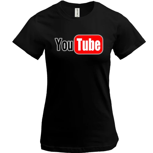 Жіноча футболка з логотипом You tube (без градієнта)
