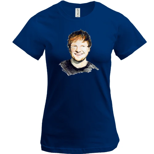 Женская футболка, Синий, c Ed Sheeran
