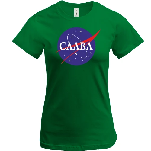 Жіноча футболка, Зелений, Слава (NASA Style)