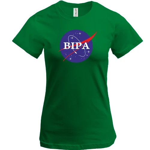 Жіноча футболка, Зелений, Вєра (NASA Style)