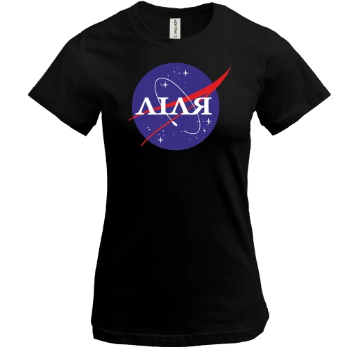 Жіноча футболка, Чорний, Ліля (NASA Style)