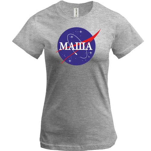 Жіноча футболка, Сірий меланж, Маша (NASA Style)