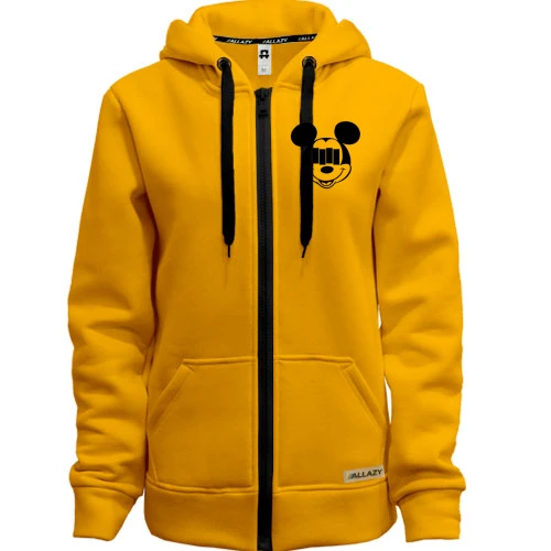 Жіноча толстовка на блискавці Black Flag Mickey Style