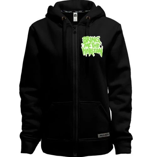 Женская толстовка на молнии Bring me the horizon logo green
