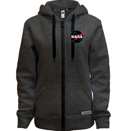 Женская толстовка на молнии с логотипом Nasa (black)