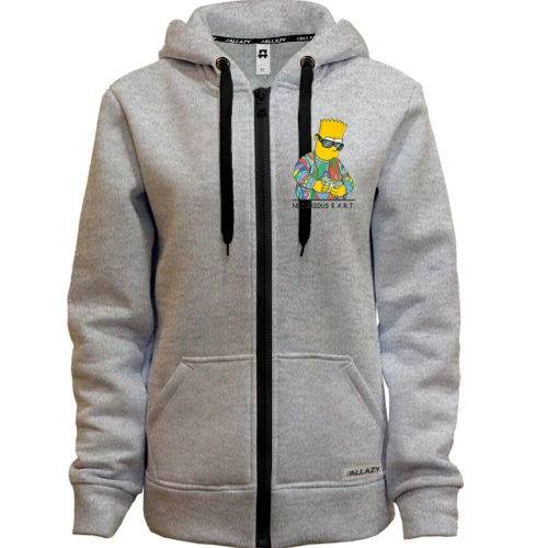Женская толстовка на молнии с модным Бартом Симпсоном (Notorious Bart)