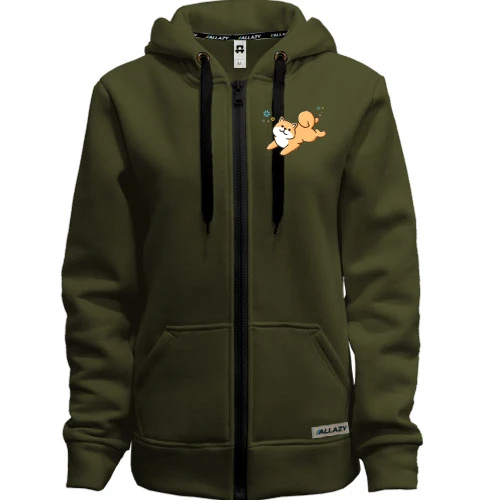 Женская толстовка на молнии Cute Corgi