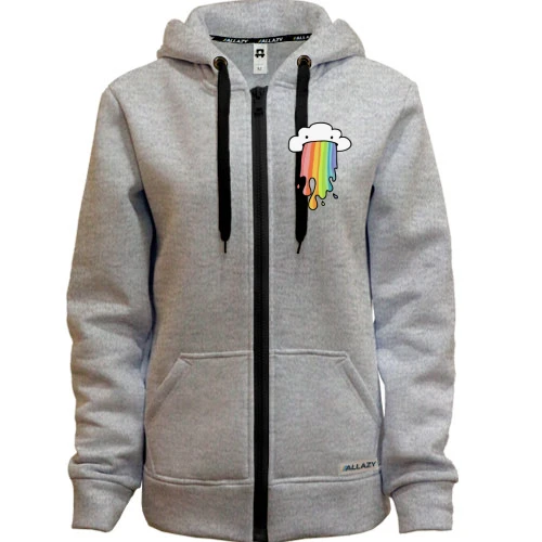 Женская толстовка на молнии Rainbow cloud