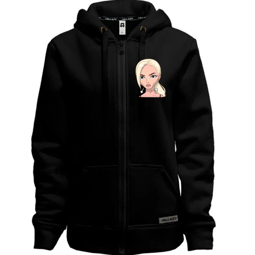 Женская толстовка на молнии Art. Blonde angry