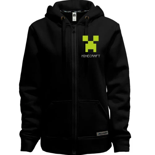 Жіноча толстовка на блискавці Minecraft logo grey