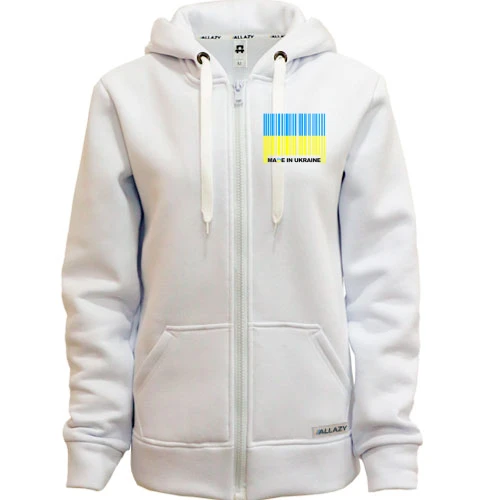 Женская толстовка на молнии Made in Ukraine (штрих-код)