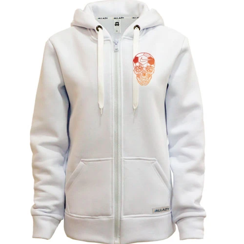 Женская толстовка на молнии "Nike skull"