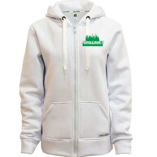Жіноча толстовка на блискавці Minecraft Green Logo