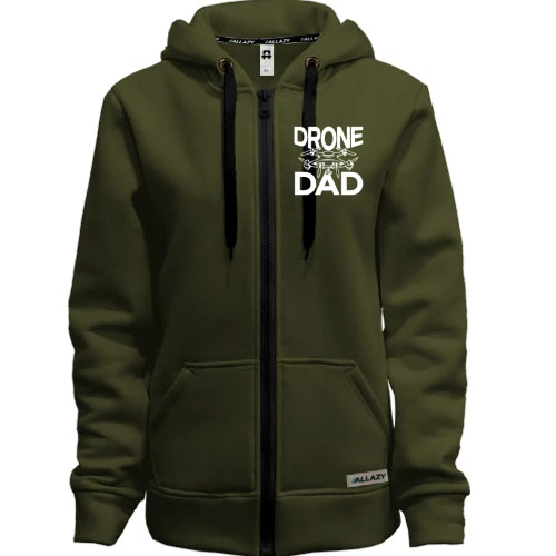 Женская толстовка на молнии "Drone Dad"