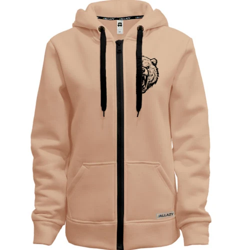 Женская толстовка на молнии с медведем - The Brave