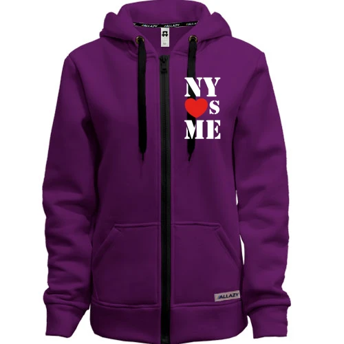 Женская толстовка на молнии с надписью New york loves me