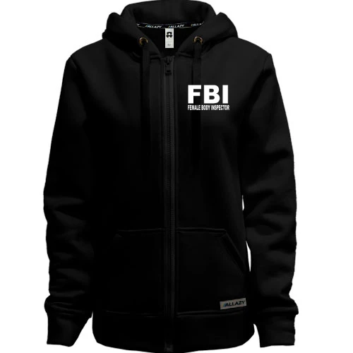 Женская толстовка на молнии FBI - Female body inspector