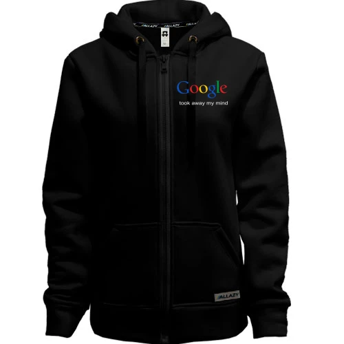 Женская толстовка на молнии Google took away my mind