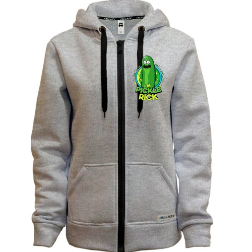 Женская толстовка на молнии pickle Rick