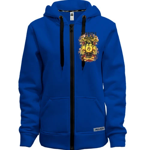 Жіноча толстовка на блискавці anarchy golden skull