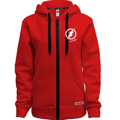 Жіноча толстовка на блискавці, Червоний, Flash