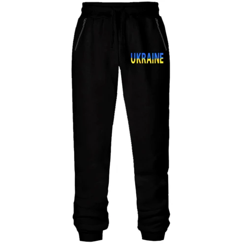 Жіночі штани на флісі Ukraine (жовто-синій напис)