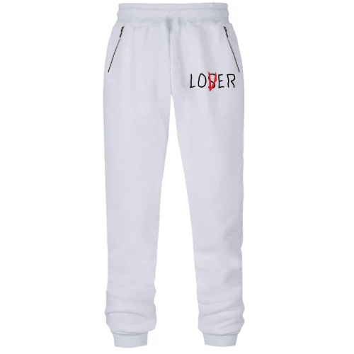 Жіночі штани на флісі, білий, Loser - Lover "Воно"