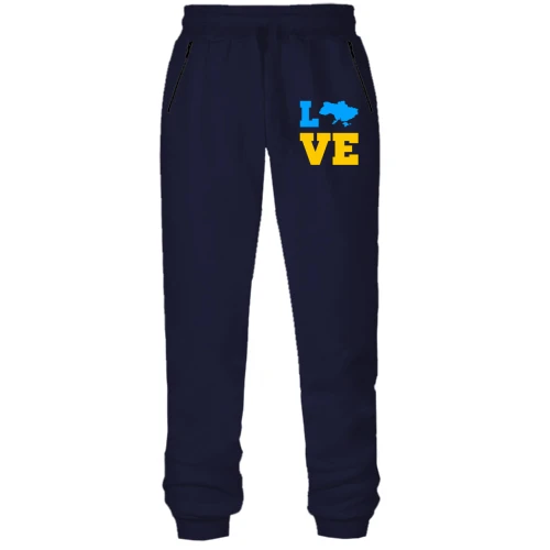 Женские трикотажные штаны LOVE с мапой Украины