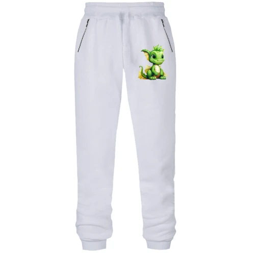 Женские трикотажные штаны с маленьким зеленым дракончиком (2)