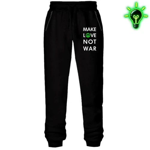 Женские трикотажные штаны "Make Love, Not War"
