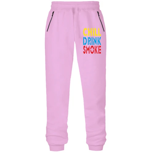 Женские трикотажные штаны Chill, Drink, Smoke